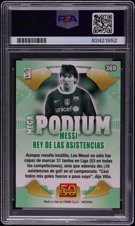 2011 Panini Megacracks La Liga BBVA Lionel Messi #369 PSA 9 MINT