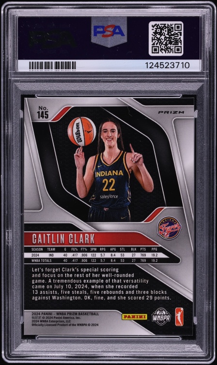 2024 Panini Prizm WNBA Silver Caitlin Clark ROOKIE #145 PSA 10 GEM MINT