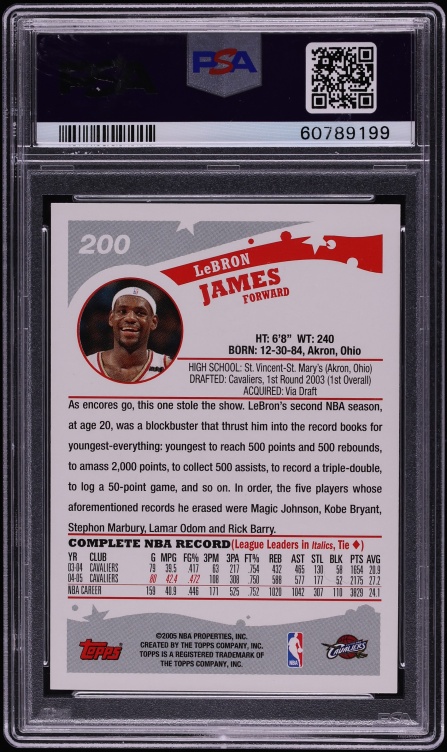 2005 Topps 1st Edition LeBron James #200 PSA 9 MINT