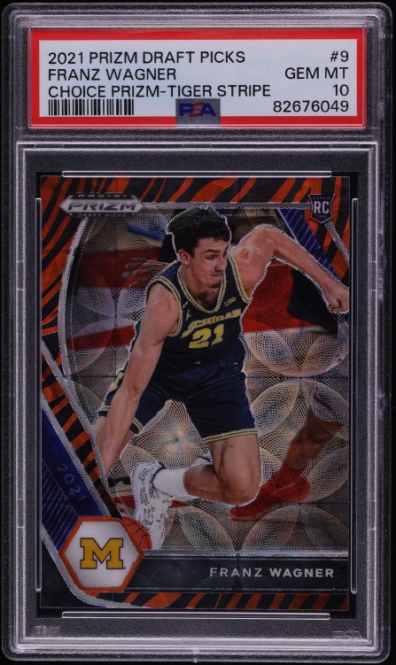 2021 Panini Prizm Draft Picks Choice Tiger Stripe Prizm Franz Wagner ROOKIE #9 PSA 10 GEM MINT