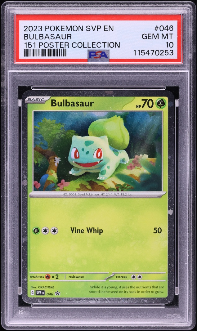 2023 Pokemon Scarlet & Violet 151 Promo Poster Collection Bulbasaur #46 PSA 10 GEM MINT