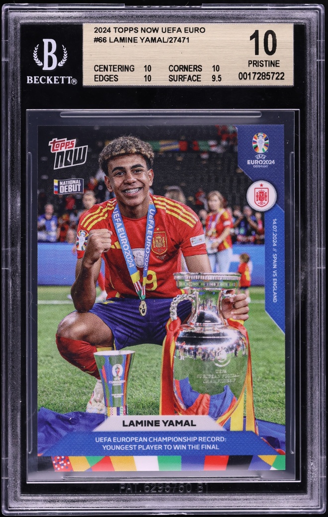 2024 Topps Now UEFA Euro Lamine Yamal #66 BGS 10 PRISTINE