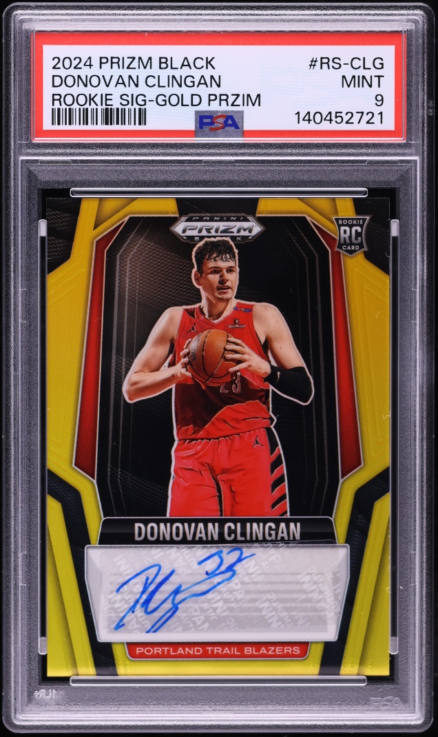 2024 Panini Prizm Black Gold Donovan Clingan ROOKIE AUTO 1/10 #RS-CLG PSA 9 MINT