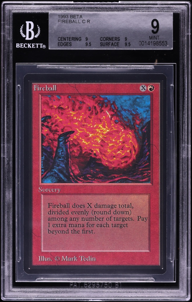 1993 Magic The Gathering MTG Beta Fireball BGS 9 MINT