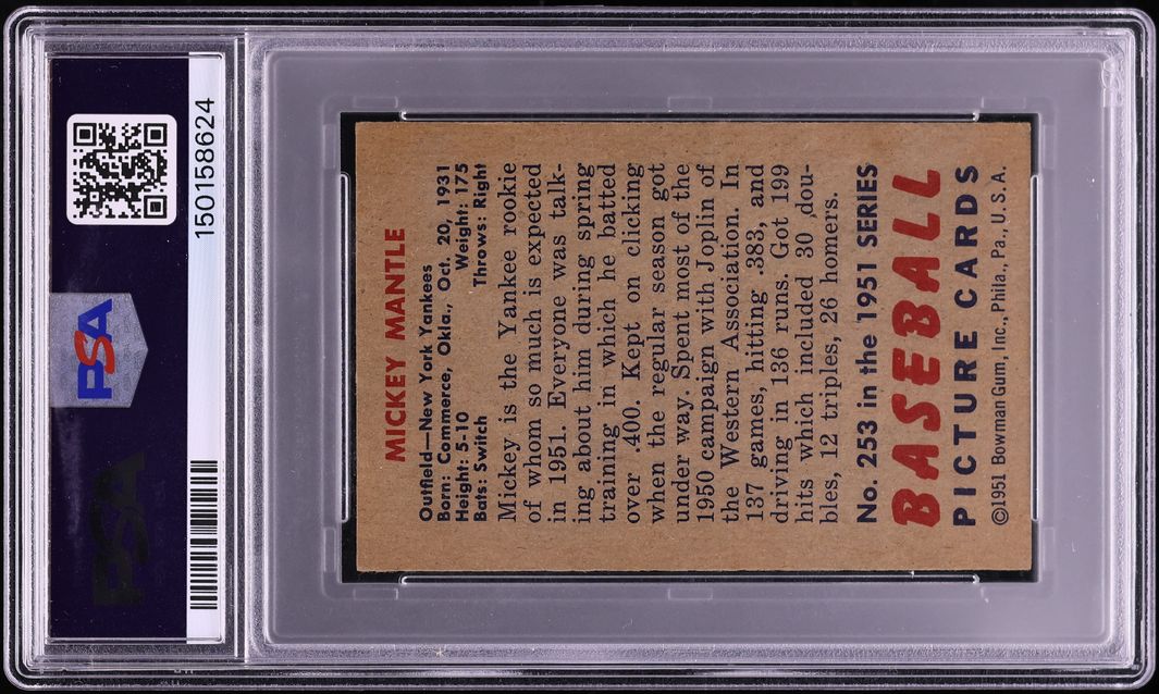 1951 Bowman Mickey Mantle ROOKIE #253 PSA 5.5 EX+