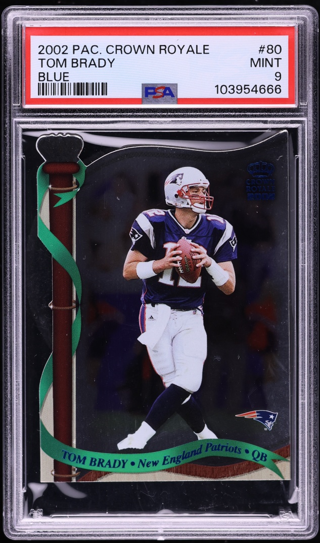 2002 Pacific Crown Royale Blue Tom Brady /175 #80 PSA 9 MINT