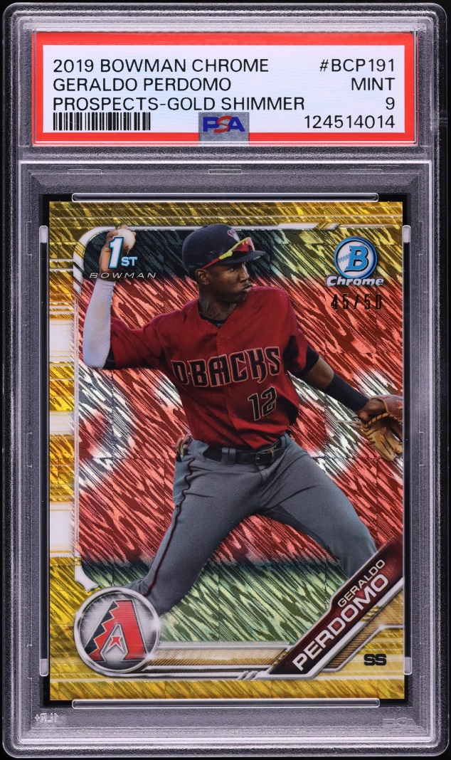 2019 Bowman Chrome Gold Shimmer Geraldo Perdomo PROSPECT /50 #BCP191 PSA 9 MINT