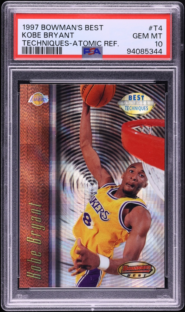 1997 Bowman's Best Techniques Atomic Refractor Kobe Bryant #T4 PSA 10 GEM MINT