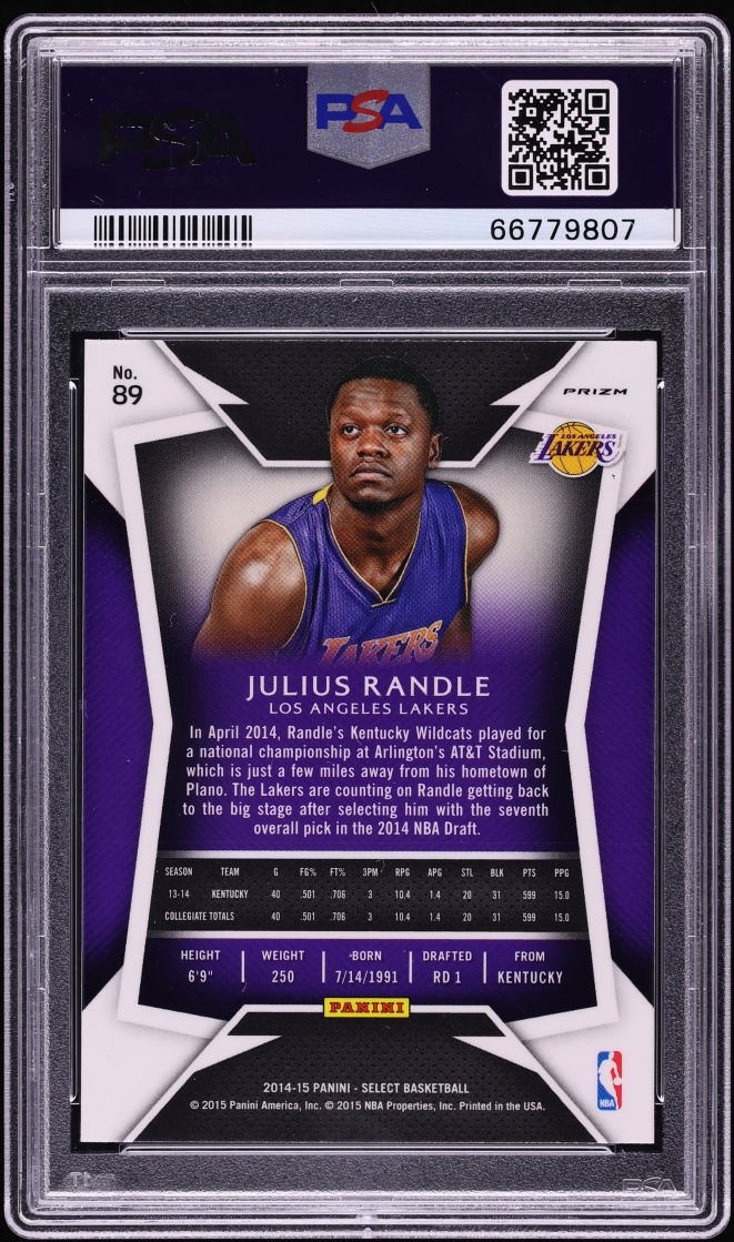 2014 Select Silver Prizm Julius Randle ROOKIE #89 PSA 9 MINT