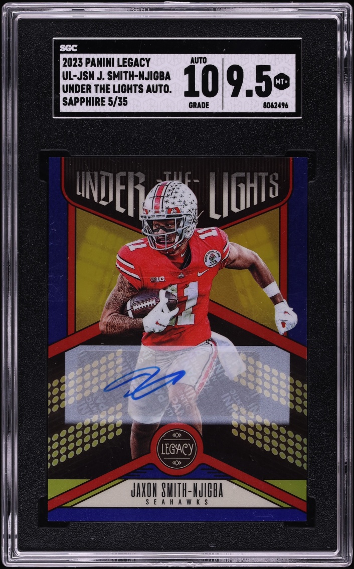2023 Panini Legacy Under The Lights Sapphire Jaxon Smith-Njigba AUTO /35 #UL-JSN SGC 9.5 MINT+