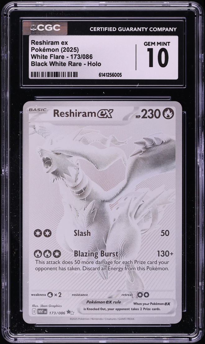 2025 Pokemon Scarlet & Violet White Flare BWR Reshiram ex #173 CGC 10 GEM MINT