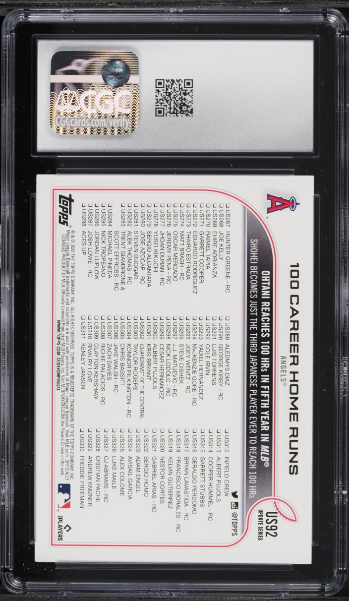2022 Topps Update Shohei Ohtani #US92 CGC 7.5 NRMT+