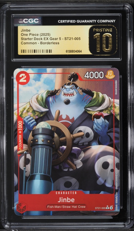One Piece Starter Deck EX Gear 5 ST21 Jinbe 005 Borderless CGC 10