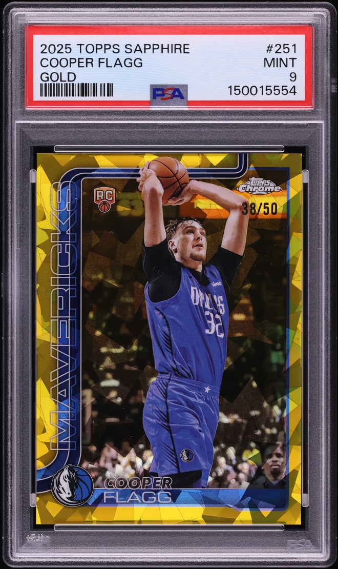 2025 Topps Chrome Sapphire Gold Cooper Flagg ROOKIE /50 #251 PSA 9 MINT