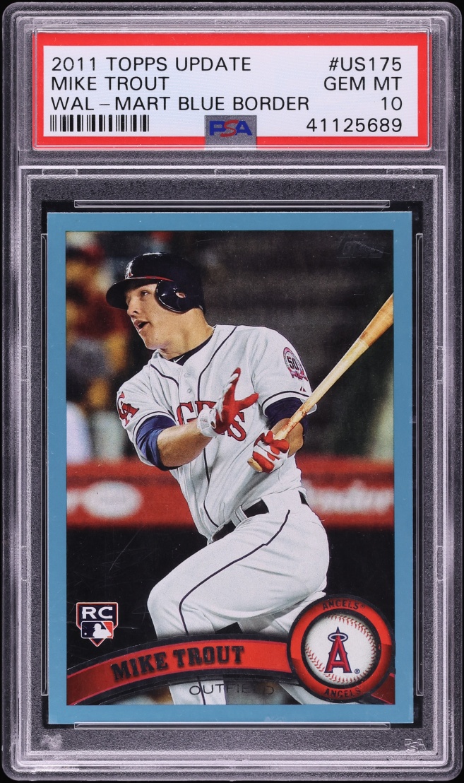 2011 Topps Update Wal-Mart Blue Border Mike Trout ROOKIE #US175 PSA 10 GEM MINT