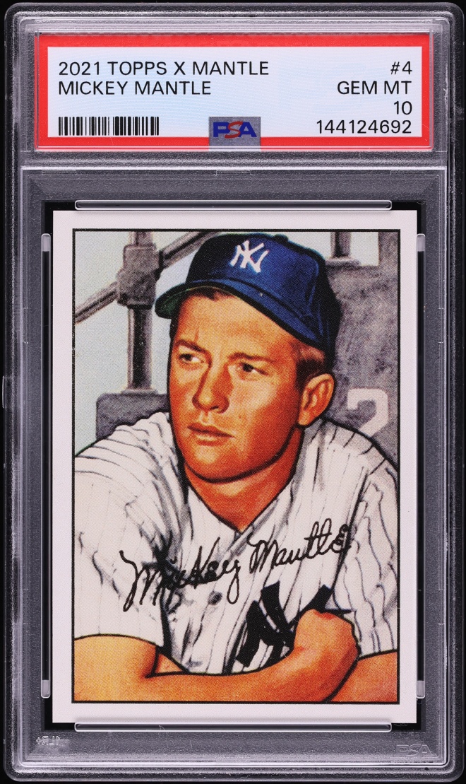 2021 Topps X Mantle Collection Mickey Mantle #4 PSA 10 GEM MINT