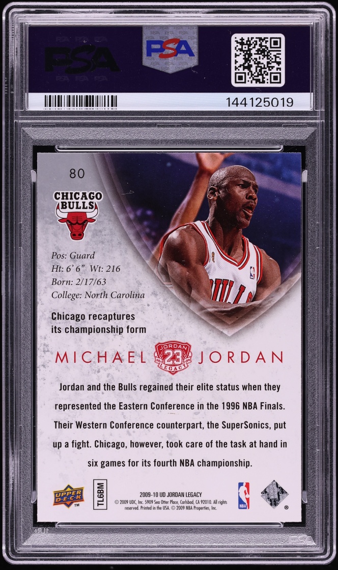 2009 Upper Deck Jordan Legacy Gold Michael Jordan #80 PSA 10 GEM MINT