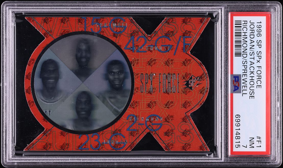 1996 SPx Force Die-Cut Stackhouse Richmond Sprewell Michael Jordan #F1 PSA 7 NRMT