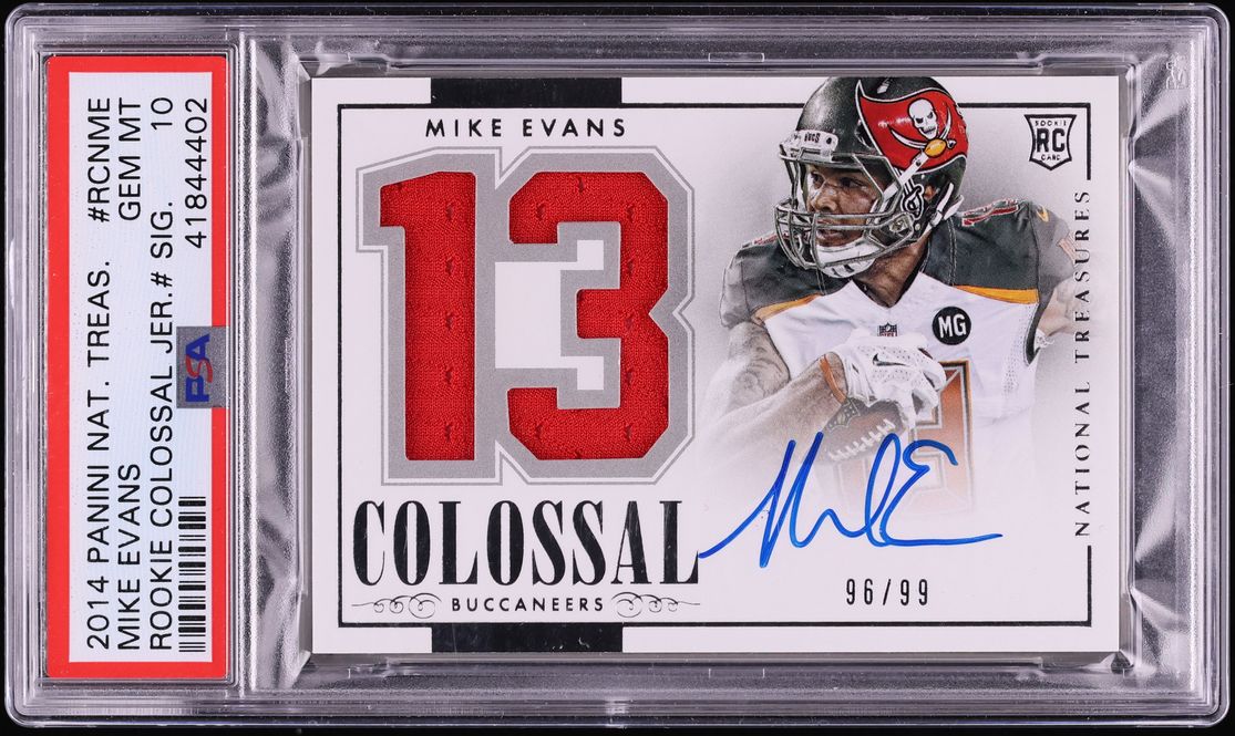 2014 National Treasures Colossal Jersey Number Mike Evans ROOKIE PATCH AUTO /99 PSA 10 GEM MINT