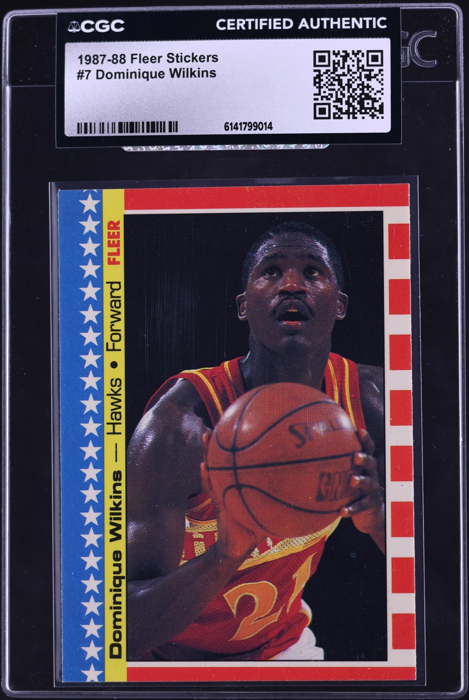 1987 Fleer Sticker Dominique Wilkins #7 CGC AUTH