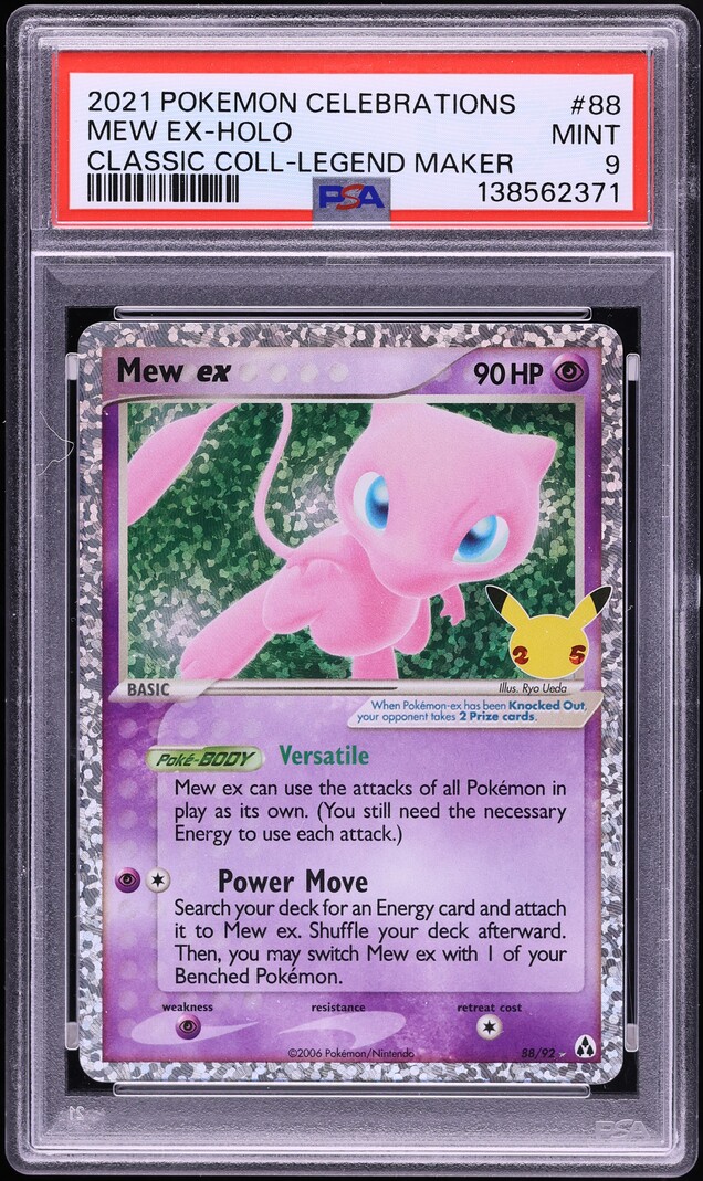 2021 Pokemon Sword & Shield Celebrations Classic Collection Holo Mew ex #88 PSA 9 MINT