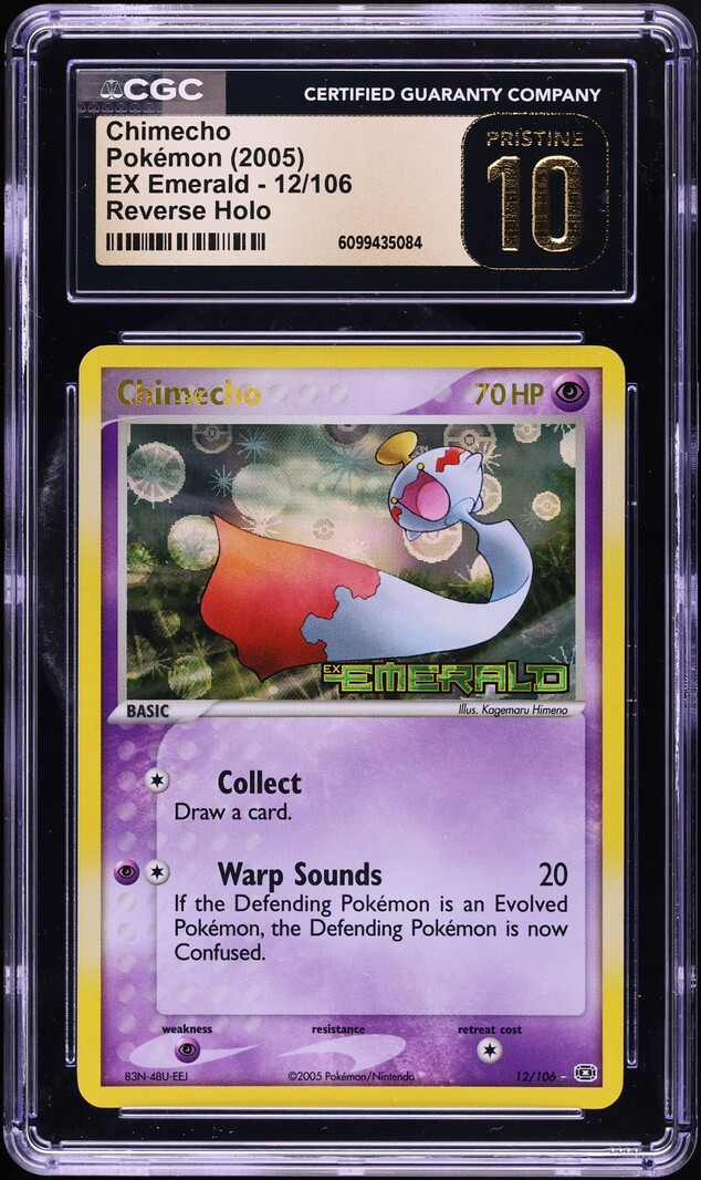 2005 Pokemon EX Emerald Reverse Holo Chimecho #12 CGC 10 PRISTINE
