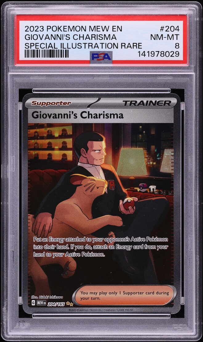 2023 Pokemon Scarlet & Violet 151 SIR Giovanni's Charisma #204 PSA 8 NM-MT