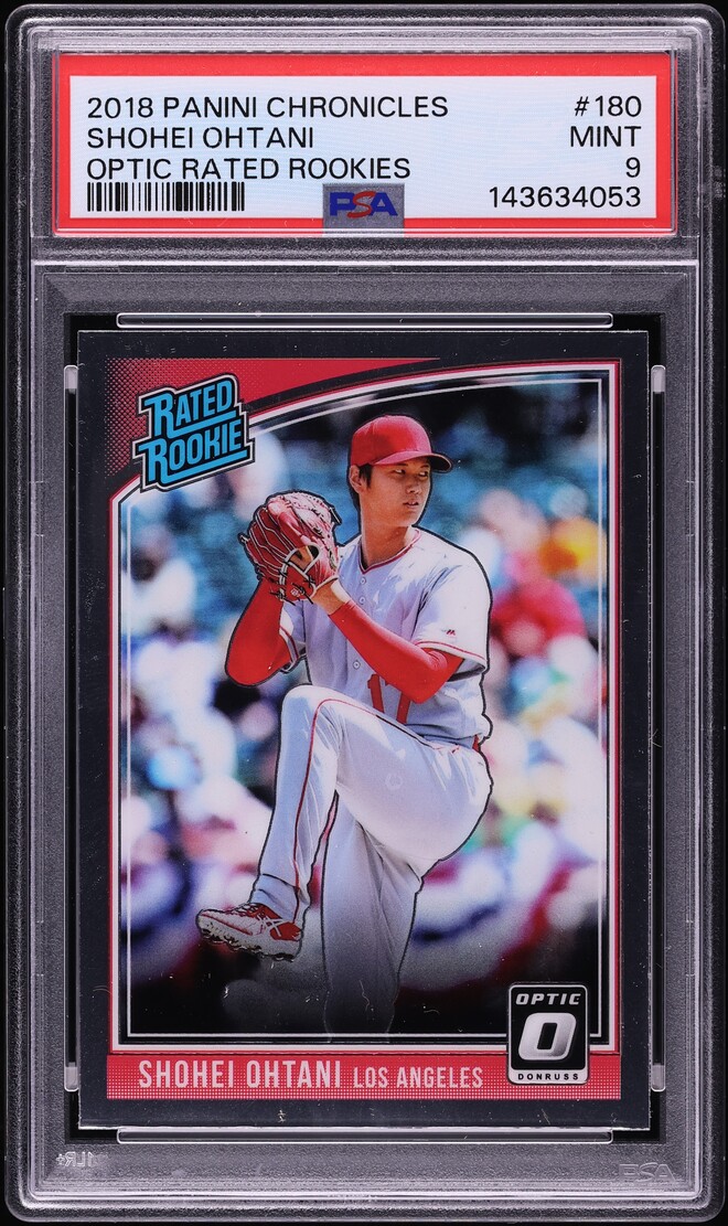 2018 Panini Chronicles Donruss Optic Shohei Ohtani ROOKIE #180 PSA 9 MINT