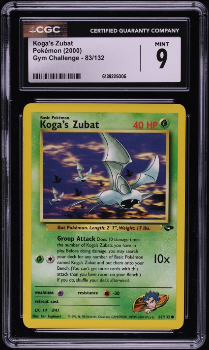 2000 Pokemon Gym Challenge Koga's Zubat #83 CGC 9 MINT