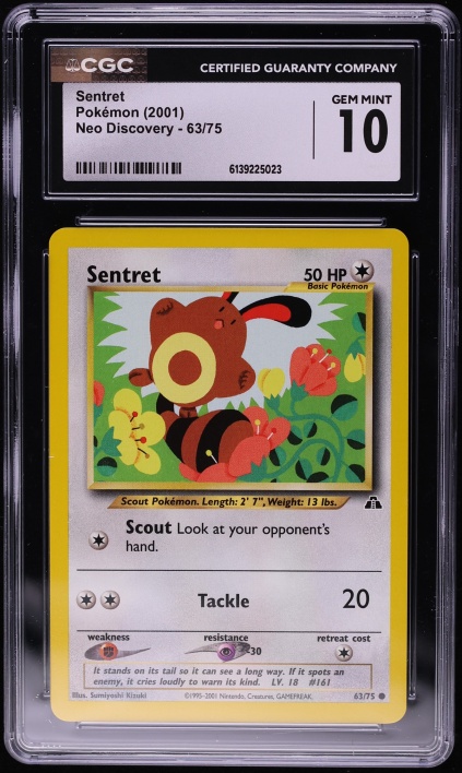 2001 Pokemon Neo Discovery Sentret #63 CGC 10 GEM MINT