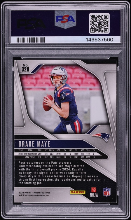 2024 Panini Prizm Drake Maye ROOKIE #329 PSA 10 GEM MINT
