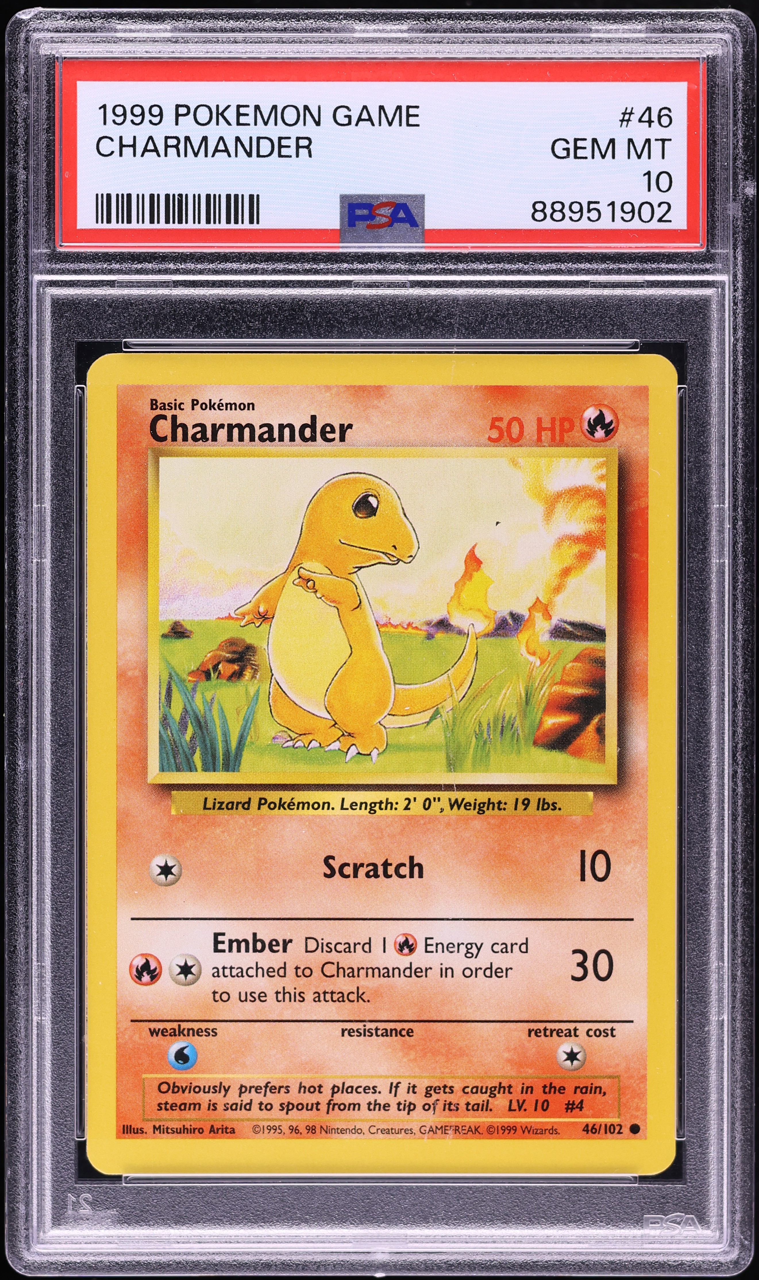 charmander 1995 pokemon card Base Set 1st Edition #46 SGC 7 #1 Authentic Pokemon Pokemon Base Set common card featuring Charmander (#93) Charmander 1st Edition 50/82