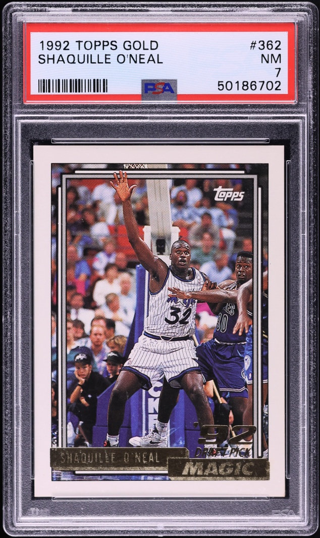 1992 Topps Gold Shaquille O'Neal ROOKIE #362 PSA 7 NRMT