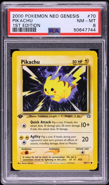 pikachu pokemon card 70 111 Pokemon Card - Neo Genesis 70/111 - PIKACHU