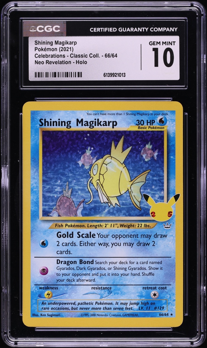 2021 Pokemon SWSH Celebrations Classic Collection Holo Shining Magikarp #66 CGC 10 GEM MINT