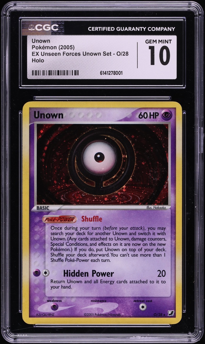 2005 Pokemon EX Unseen Forces Holo Unown #O CGC 10 GEM MINT