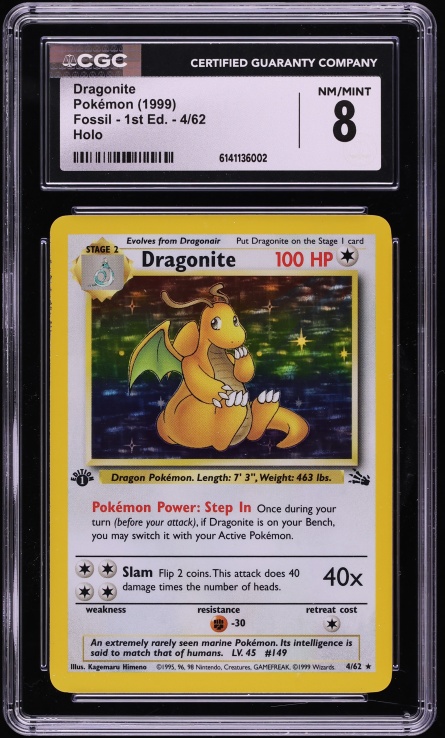 1999 Pokemon Fossil Dragonite #4 1ST Edition PSA 9 1999 Pokemon Fossil Dragonite #4 1ST Edition PSA 9