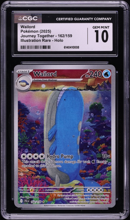 2025 Pokemon Scarlet & Violet Journey Together IR Wailord #162 CGC 10 GEM MINT