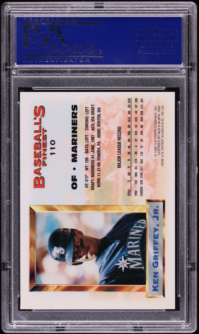 1993 Finest Refractor Ken Griffey Jr. ALL-STAR #110 PSA 10 GEM MINT
