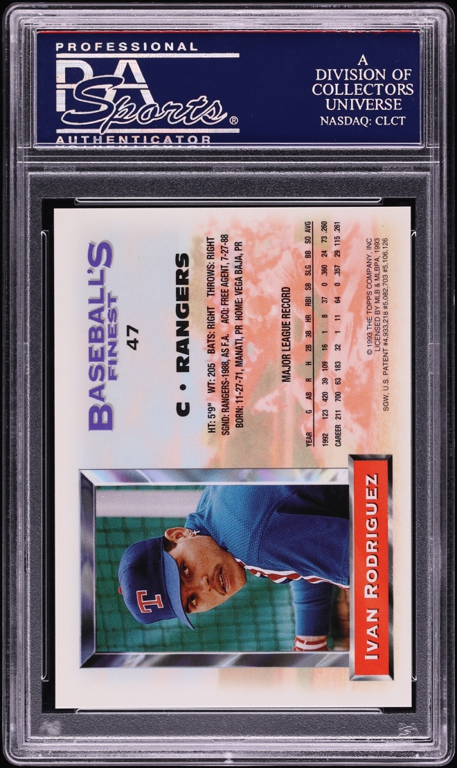 1993 Finest Refractor Ivan Rodriguez #47 PSA 10 GEM MINT