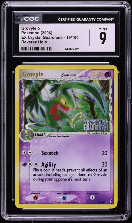2006 Pokemon EX Crystal Guardians Reverse Holo Grovyle #19 CGC 9 MINT