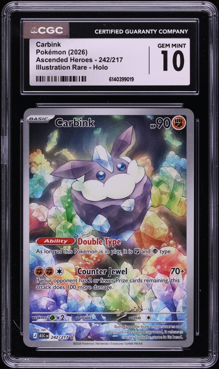 2026 Pokemon Mega Evolution Ascended Heroes IR Carbink #242 CGC 10 GEM MINT