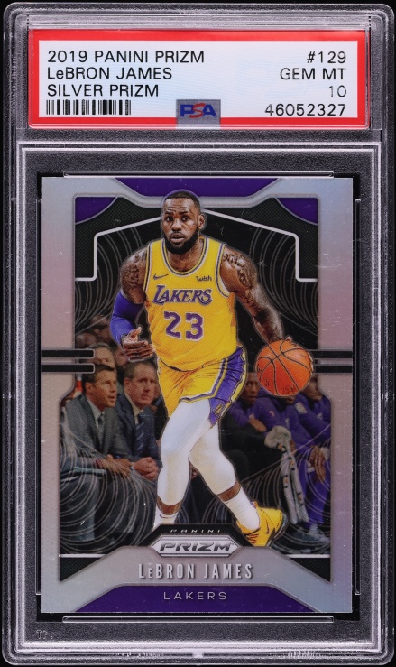 2019 Panini Prizm Gold LeBron James 10/10 #129 PSA 10 GEM MINT on