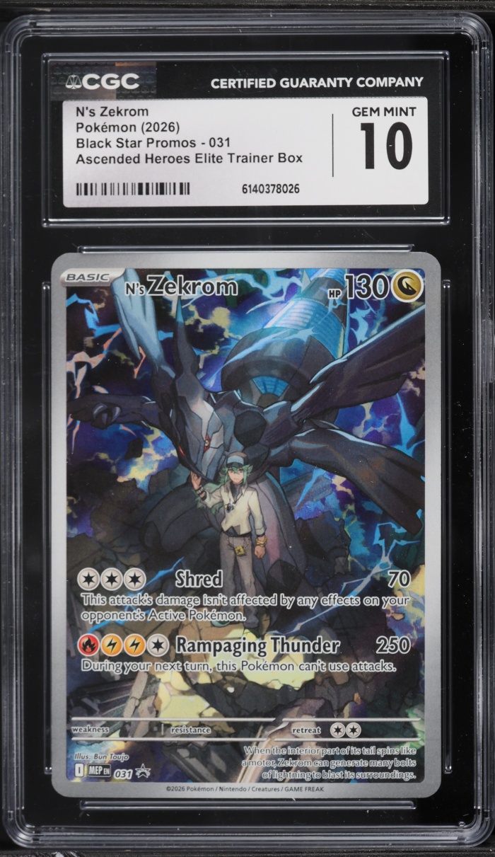2026 Pokemon Mega Evolution Promo Ascended Heroes ETB Full Art N's Zekrom #31 CGC 10 GEM MINT
