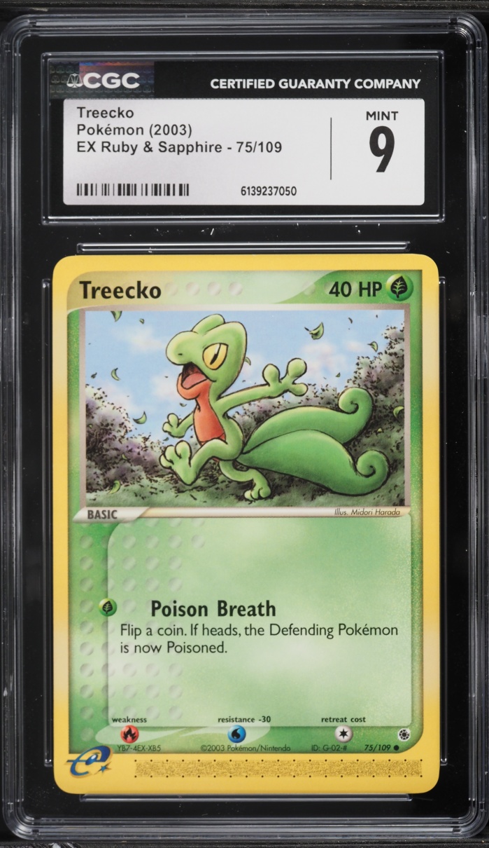 2003 Pokemon EX Ruby & Sapphire Treecko #75 CGC 9 MINT