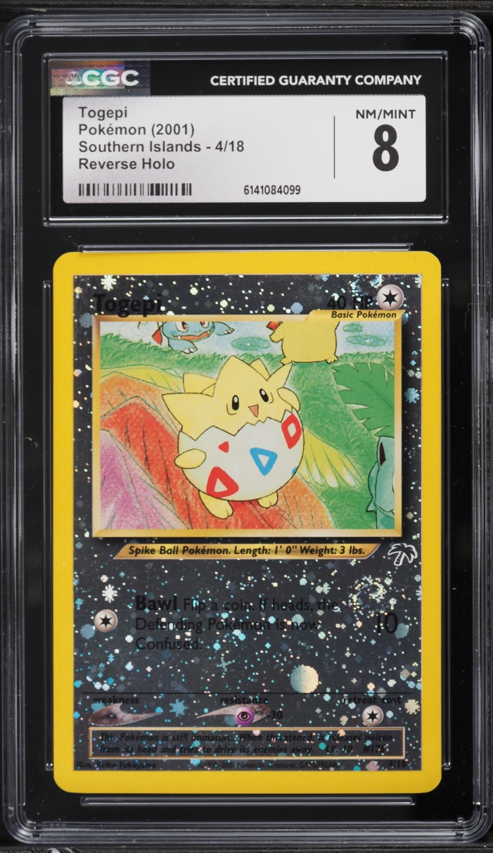 2001 Pokemon Southern Islands Reverse Holo Togepi #4 CGC 8 NM-MT