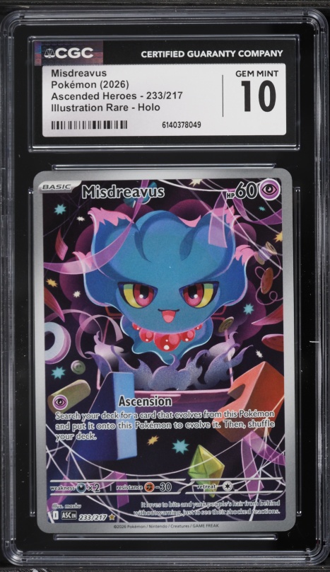 2026 Pokemon Mega Evolution Ascended Heroes IR Misdreavus #233 CGC 10 GEM MINT