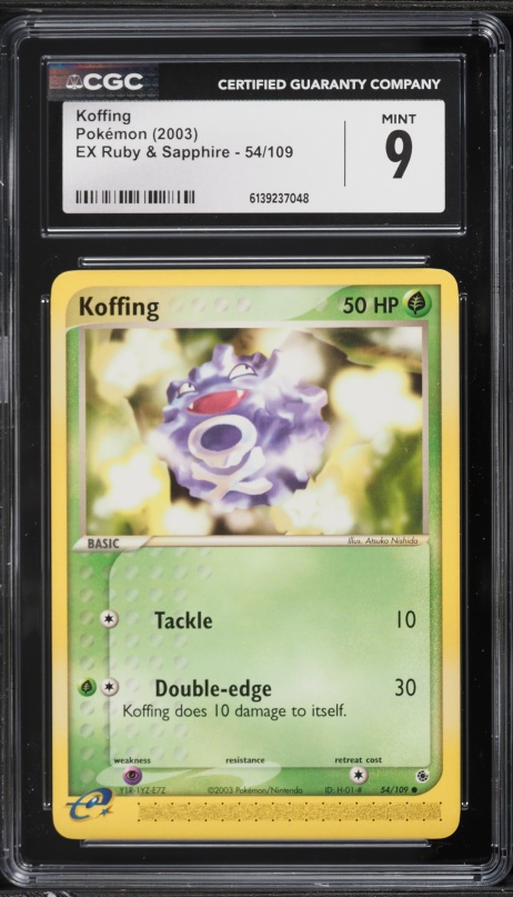 2003 Pokemon EX Ruby & Sapphire Koffing #54 CGC 9 MINT