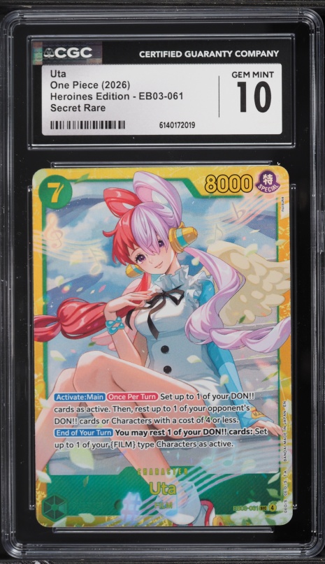 2026 One Piece Heroines Edition Uta #EB03-061 CGC 10 PRISTINE on