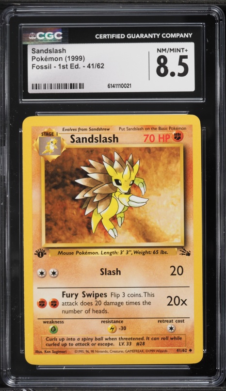 first edition fossil pokemon cards 1999 1st Horsea #49 CGC AUTH on Fanatics Collect Scientists thought many were extinct like the dinosaurs because only fossils had been found AERODACTYL - 1/62 - Fossil